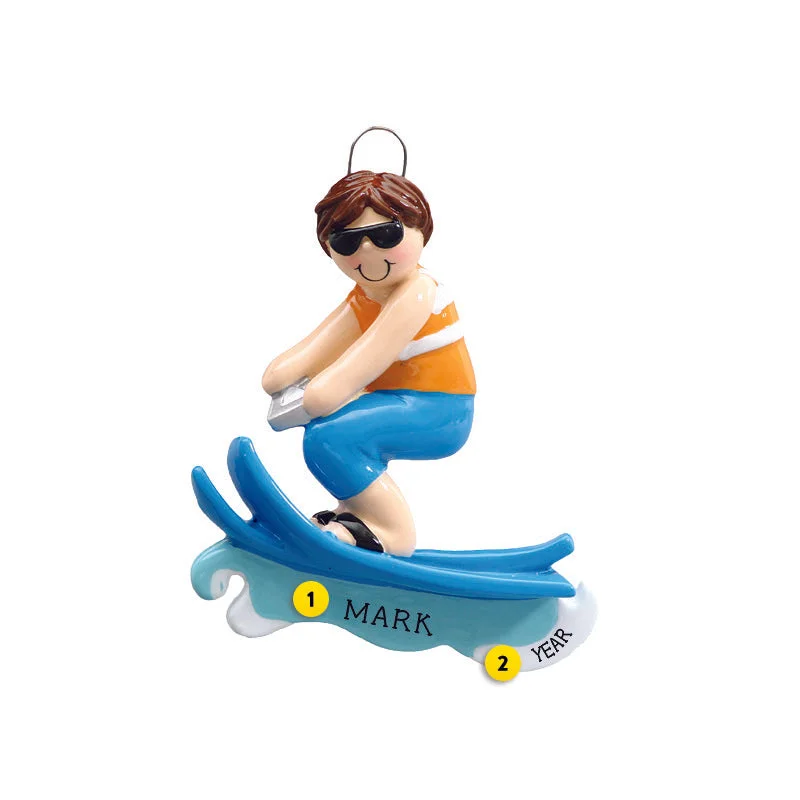 Personalized Waterski Guy Ornament