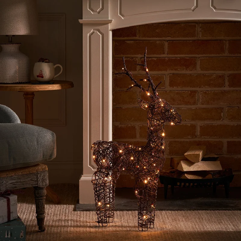 Wicker Light Up Stag