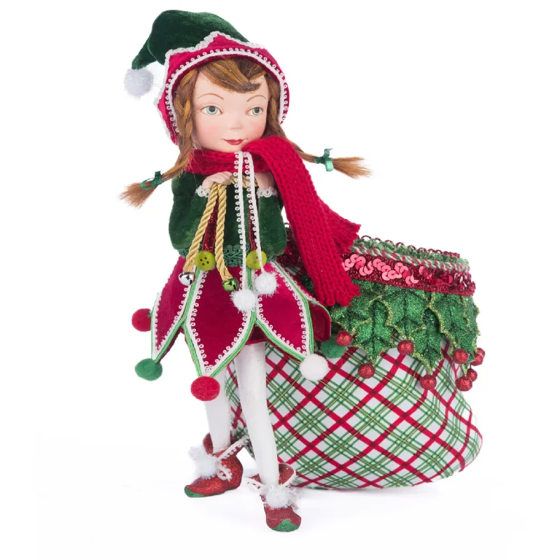 Winter Snowdrop Elf With Bag Christmas Decoration