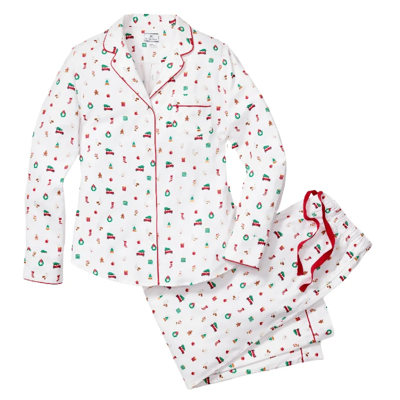 Women's Twill Pajama Set in Winter Nostalgia